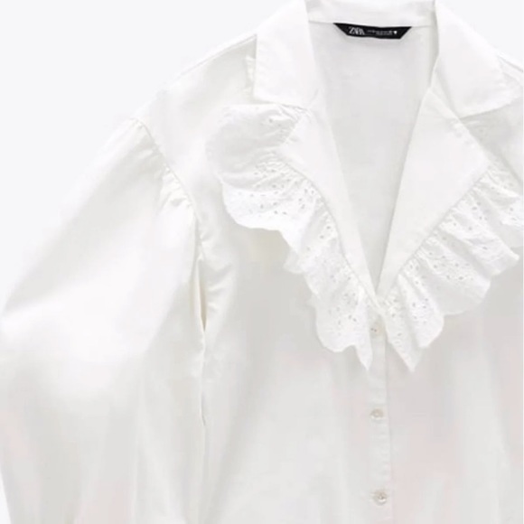 NWT Zara Poplin Top - Picture 7 of 9